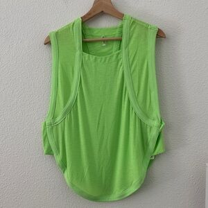 Free People Movement Neon Green Running Workout Flowy Tank Size Small Muscle